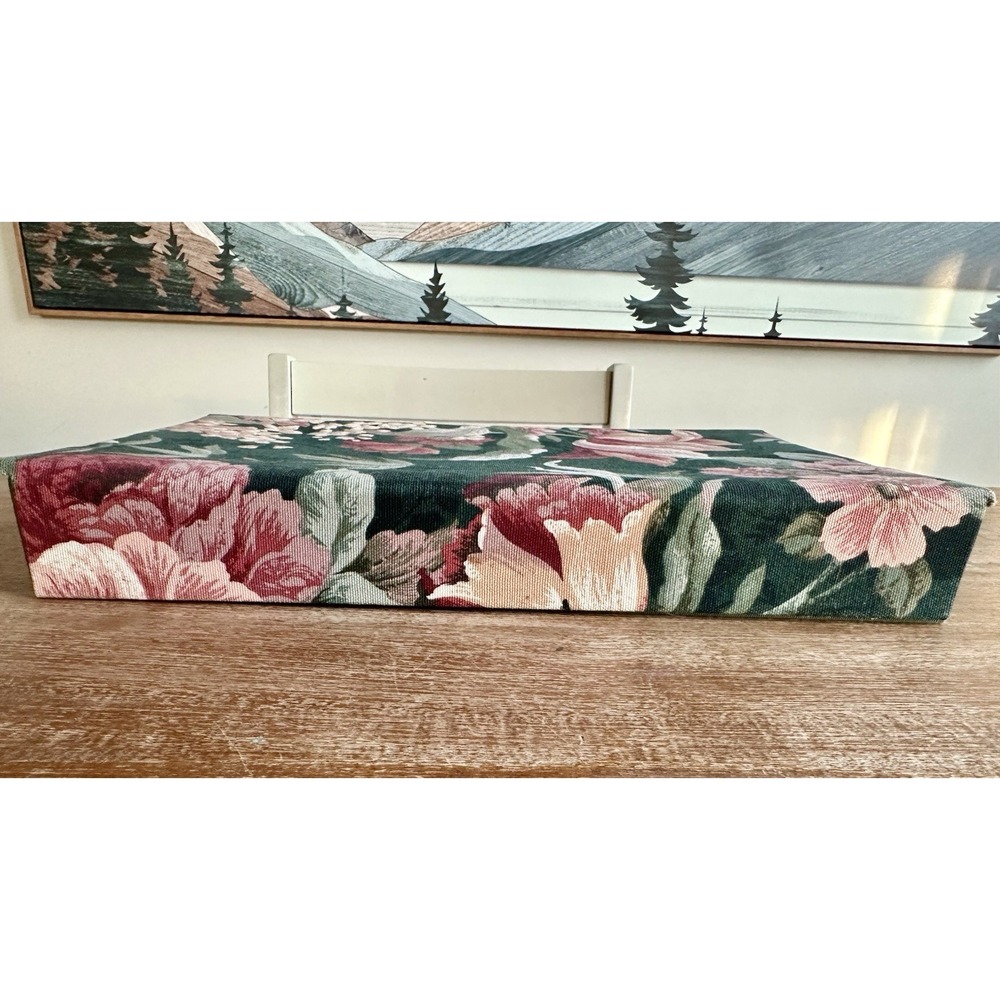 VINTAGE‎ FLORAL FABRIC COVERED JEWELRY BOX CIRCA 1980s-1990s 14" - Picture 4 of 6